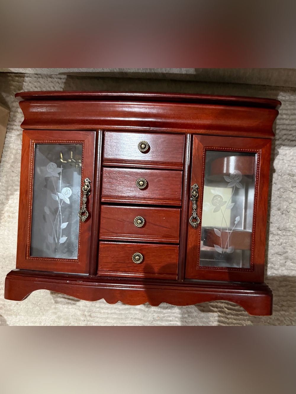 VINTAGE Wood Jewelry Box, PREOWNED